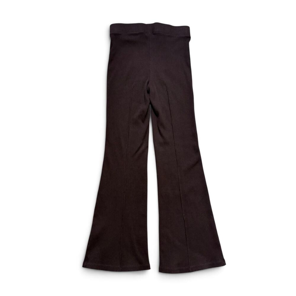 Donni. Espresso Brown Ribbed Kick Flare Pants Medium - Picture 3 of 5